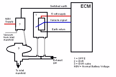 Emissions - EGR circuit diagramme Ford